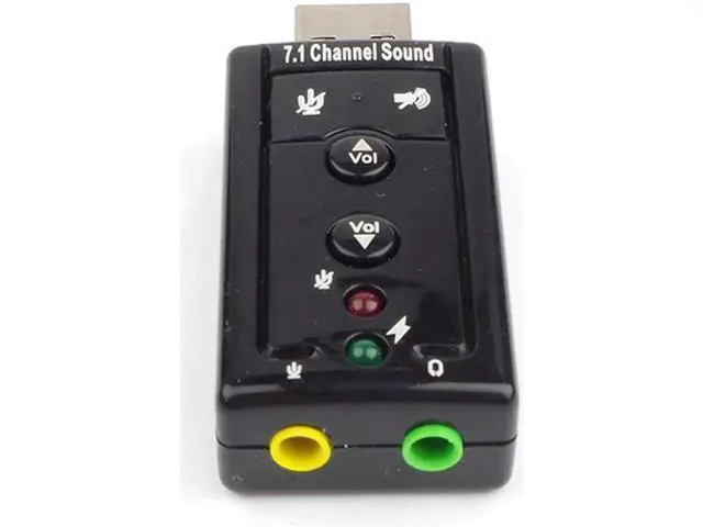 Alt view image 6 of 10 - Sound Card 7.1 Channel External Sound Card 3D Surround Sound With Button Control Sound Card