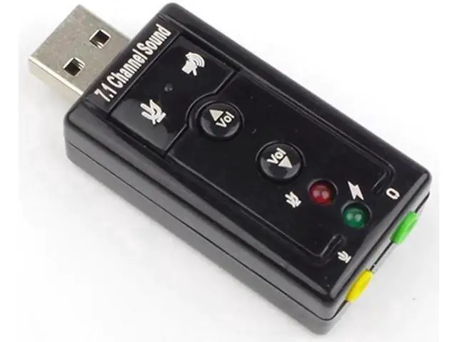 Alt view image 8 of 10 - Sound Card 7.1 Channel External Sound Card 3D Surround Sound With Button Control Sound Card