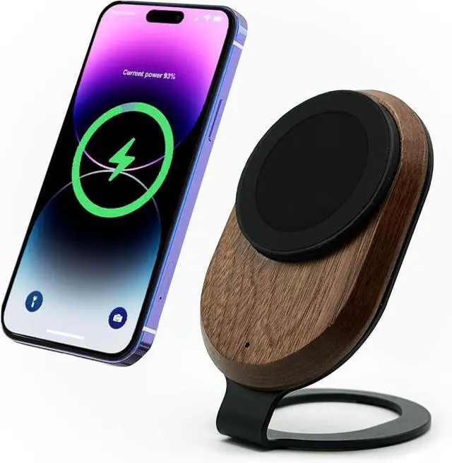 Alt view image 8 of 14 - ARK Magnetic Wireless Charging Station with Fast Charger Adapter and USB to USB C Cord for iPhone 15/14/13/12 and Compatible Samsung Devices 15W Mag Safe Cell Phone Charger for Desk or Nightstand