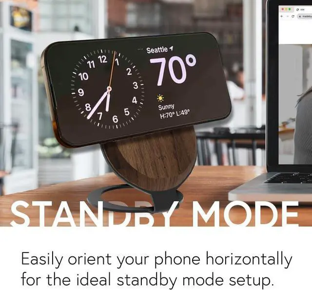 Alt view image 13 of 14 - ARK Magnetic Wireless Charging Station with Fast Charger Adapter and USB to USB C Cord for iPhone 15/14/13/12 and Compatible Samsung Devices 15W Mag Safe Cell Phone Charger for Desk or Nightstand