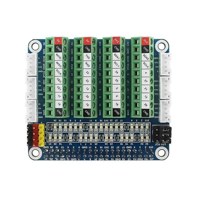 Alt view image 8 of 8 - Raspberry Pi GPl0 Test Expansion Board PcF8591 Module Board-supported LED l/0 Ports Detection ADC/DcA sensor