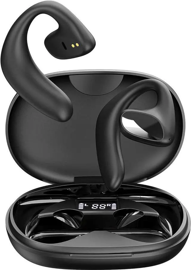 Alt view image 8 of 14 - Wrap Around Over Ear Earbuds Bone Conduction Open Ear Headphones Wireless Bluetooth Open Ear Earbuds with Ear Hook Mic Earbud Bone Conduction Head Set Headset Ear Buds Bone Conducting Headphones