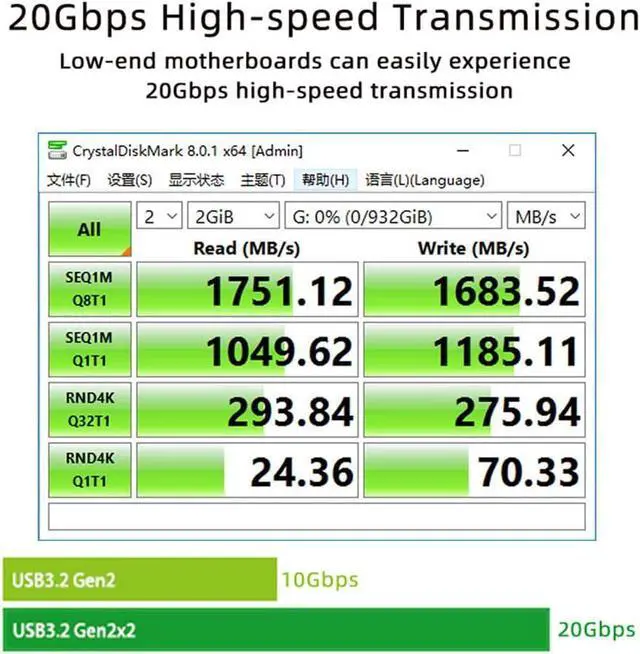 Alt view image 10 of 14 - USB 3.2 Gen2 Type-C 20Gbps USB-C to PCI-E 4X Express Card Adapter for Desktop Motherboard