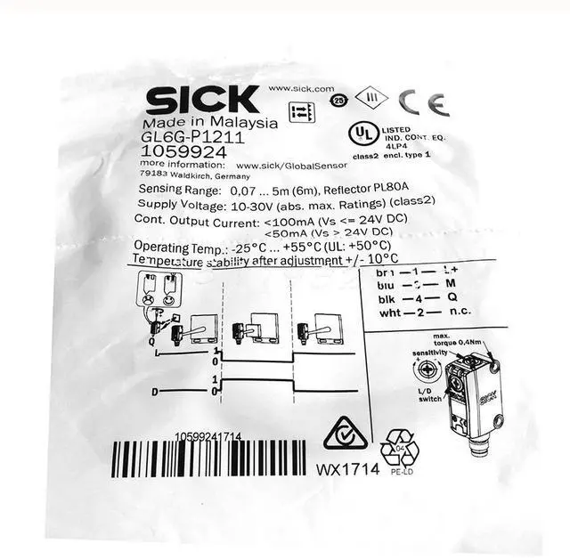Main image of SICK GL6-P1211 Miniature Photoelectric Sensors,PNP,New