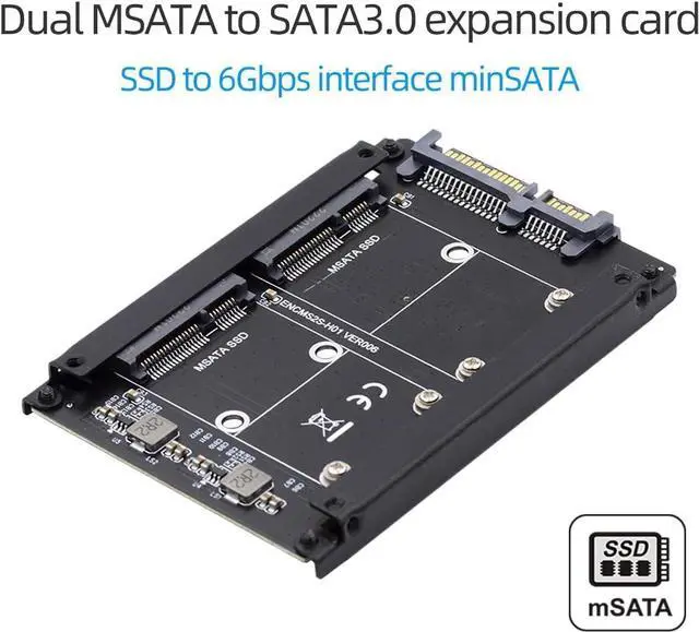 Alt view image 14 of 14 - Dual MSATA Mini-SATA SSD Card JOBD Raid0 Span Bridge to 2.5inch SATA Combo HDD Disk Drive Enclosure