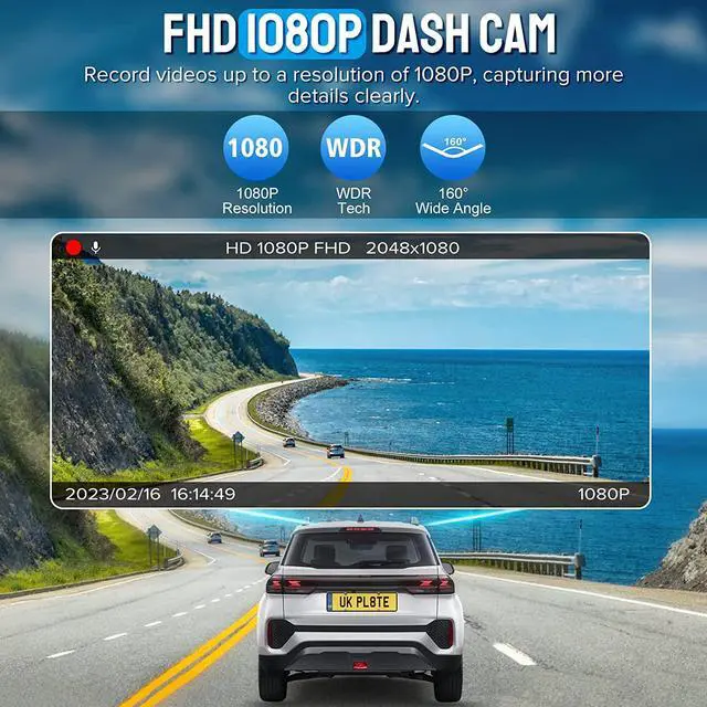 Alt view image 9 of 14 - Dash Cam, 2K WiFi FHD 1080P Dash Camera for Cars, Mini Car Camera, Dash Cam Front with 160° Wide Angle, 32GB SD Card, Night Vision, Loop Recording, 24H Parking Monitor, Support 128GB Max