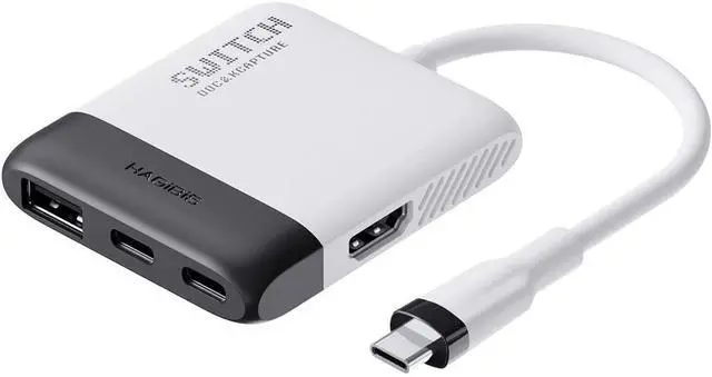 Alt view image 8 of 14 - Hagibis 2 in 1 Switch Dock with HDMI Video Capture Card for Nintendo Switch OLED, Portable TV Docking Station with 4K HDMI, 1080P Capture Card, PD and USB Port Type C to HDMI TV Adapter (Black White)