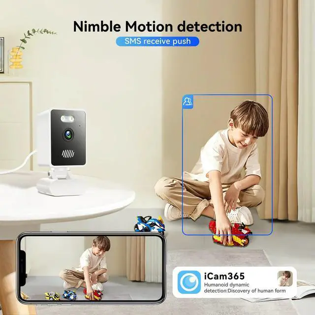 Alt view image 14 of 14 - Indoor Security Camera 1080P Home Smart Camera with Wireless 2.4GHz WiFi Monitor for Baby/Nanny/Pet/Dog (2 Pack)