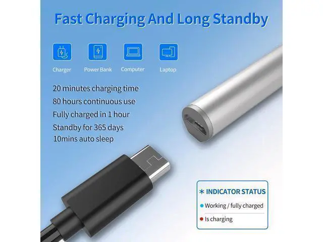 Alt view image 3 of 7 - BONAEVER Stylus Pen for HP Envy X360 Pavilion X360 Specter X360 Spectre X2 Envy X2 Rechargeable MPP 2.0 Tilt Active Pen with 4096 Pressure Sensitivity, Palm Rejection, Magnetic Attachment Function