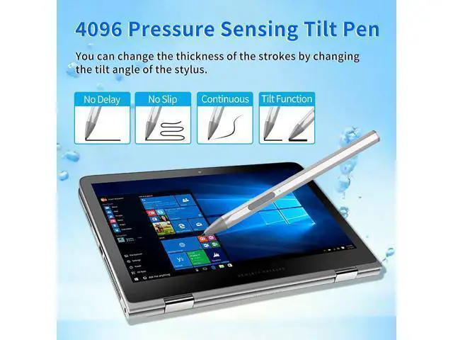 Alt view image 4 of 7 - BONAEVER Stylus Pen for HP Envy X360 Pavilion X360 Specter X360 Spectre X2 Envy X2 Rechargeable MPP 2.0 Tilt Active Pen with 4096 Pressure Sensitivity, Palm Rejection, Magnetic Attachment Function