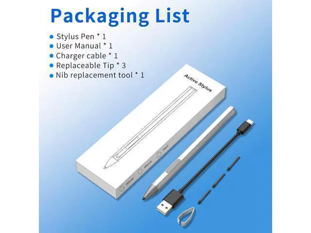 Alt view image 7 of 7 - BONAEVER Stylus Pen for HP Envy X360 Pavilion X360 Specter X360 Spectre X2 Envy X2 Rechargeable MPP 2.0 Tilt Active Pen with 4096 Pressure Sensitivity, Palm Rejection, Magnetic Attachment Function