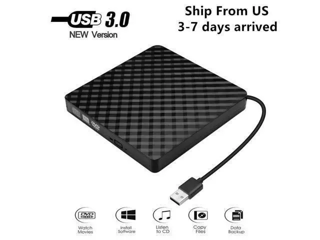 Alt view image 8 of 14 - External DVD Drive, USB 3.0 External DVD Drive Portable External Optical Drive CD DVD RW ROM Player