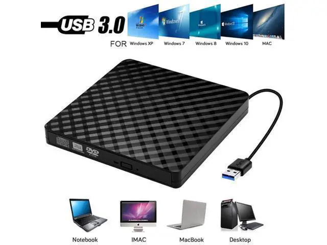 Alt view image 9 of 14 - External DVD Drive, USB 3.0 External DVD Drive Portable External Optical Drive CD DVD RW ROM Player