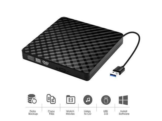 Alt view image 14 of 14 - External DVD Drive, USB 3.0 External DVD Drive Portable External Optical Drive CD DVD RW ROM Player