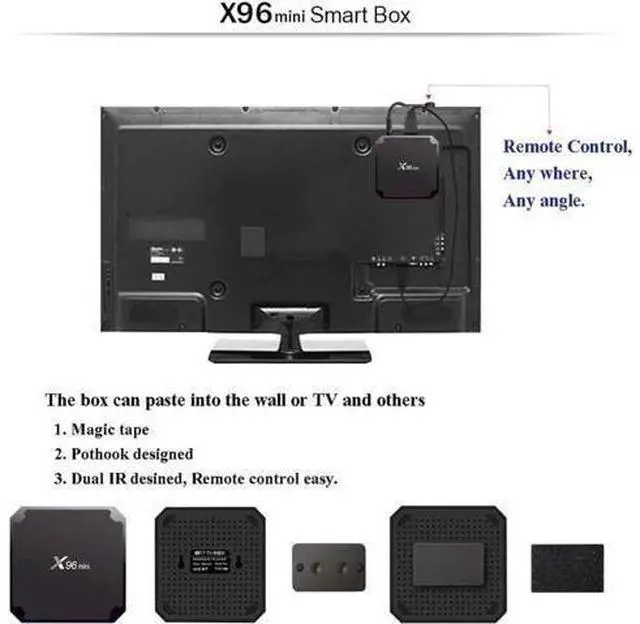 Alt view image 6 of 8 - Player Set Top Box X96mini 1+8G/1+16G Smart Set-Top TV Box Quad Core 4K 3D WIFI 100M TV Box Android 7.1