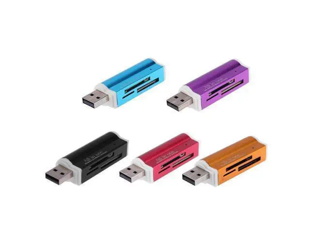 Alt view image 7 of 12 - 1Pcs USB2.0 4 in 1 Aluminium Alloy Multi Memory Card Reader for SD/SDHC/Mini SD/MMC/TF Card Multi-function Memory Card Reader