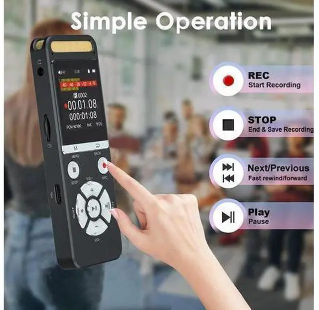 Alt view image 7 of 10 - AI Voice Recorder with Noise Reduction and Color Screen, Compact and Portable, Long Standby Time, Professional AI Recorder, AI Voice Recorder