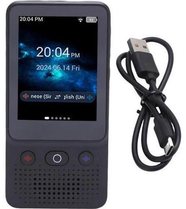 Alt view image 14 of 14 - Language Translator Device, 138 Languages 2 Way Real Time Smart Voice Translator with WiFi Bluetooth, Recording, Noise Canceling Mic, 3 Inch HD Touch Screen Portable Recorder