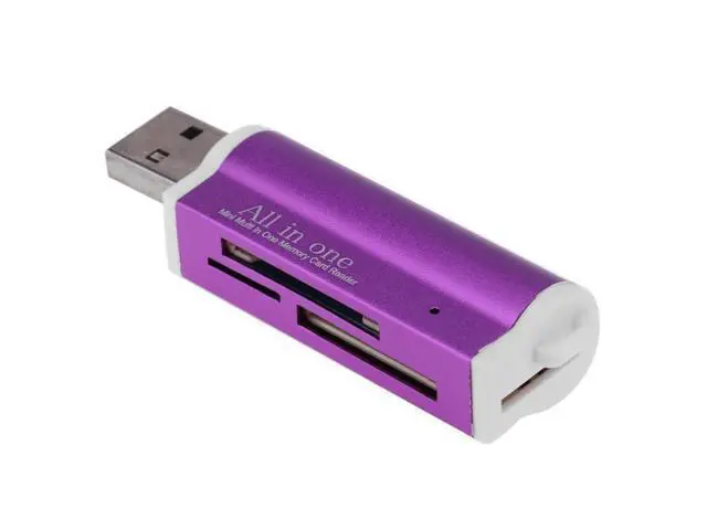 Alt view image 12 of 12 - 1Pcs USB2.0 4 in 1 Aluminium Alloy Multi Memory Card Reader for SD/SDHC/Mini SD/MMC/TF Card Multi-function Memory Card Reader