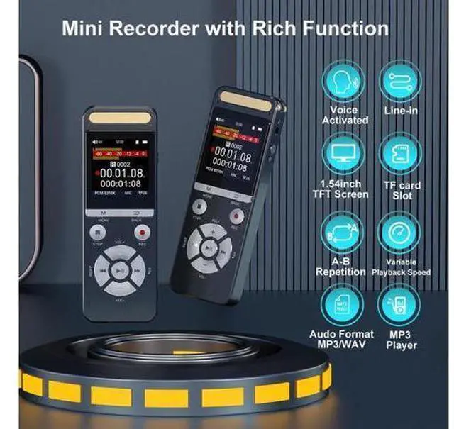 Alt view image 9 of 10 - AI Voice Recorder with Noise Reduction and Color Screen, Compact and Portable, Long Standby Time, Professional AI Recorder, AI Voice Recorder