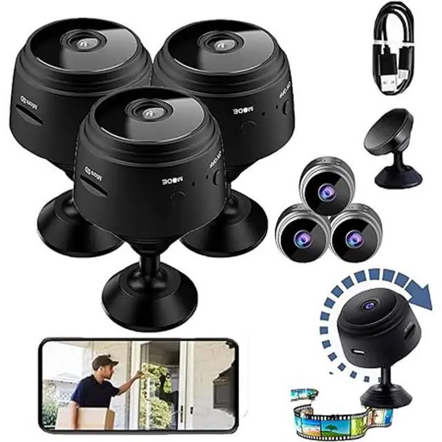 Alt view image 8 of 14 - Small Camera Wireless WiFi Hidden Camera 1080P Full HD,Mini Spy Cameras with Night Vision and Motion Detection,Security Nanny Camera for Home/Office