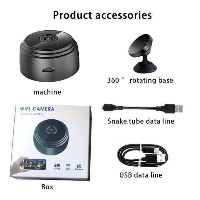 Alt view image 14 of 14 - Small Camera Wireless WiFi Hidden Camera 1080P Full HD,Mini Spy Cameras with Night Vision and Motion Detection,Security Nanny Camera for Home/Office