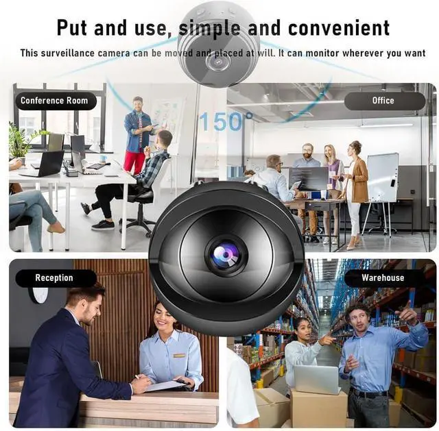 Alt view image 12 of 14 - Vista Focus Magnetic Mini Security Camera, 2024 New Vistafocus Security Camera 360, Mini Camera Wireless WiFi, Mini 1080p HD Wireless Magnetic Security Camera (4pcs)