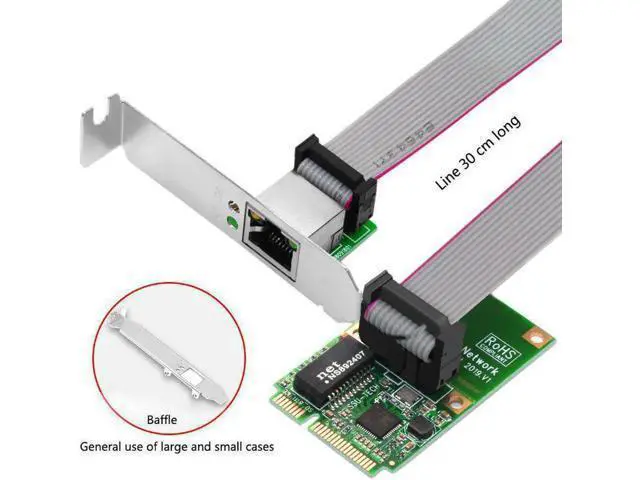 Alt view image 9 of 10 - Computer Mini PCI-E Bus Interface RJ45 Network Interface Gigabit Wired Network Card Mini PCIE Network Card RJ45 Adapter