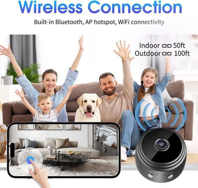 Alt view image 14 of 14 - 2025 Upgraded Small Hidden Spy Camera Wireless Indoor - WiFi Small Cameras Hidden Wireless - 1080P HD Home Security Camera - Nanny Camera for Pet, Baby - Motion Detection, Night Vision (Black)