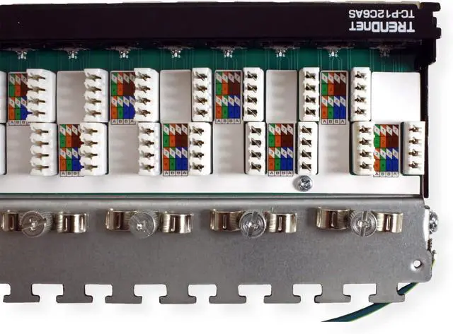 Alt view image 14 of 14 - TRENDnet 12-Port Cat6A Shielded Patch Panel, 10G Ready, Cat5e,Cat6,Cat6A Compatible, Metal Housing, Color-Coded Labeling for T568A and T568B Wiring,Cable Management,Wall Mountable, Black,TC-P12C6AS