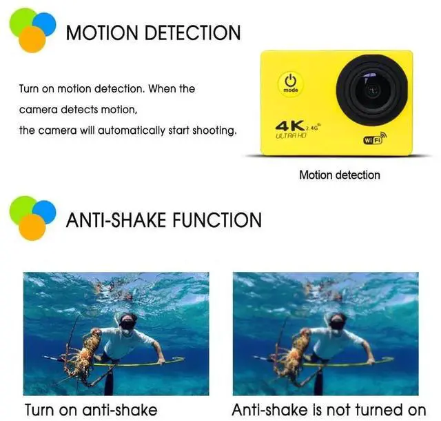 Alt view image 10 of 10 - HD 4K Action Camera wifi Camcorders 16MP 170 go cam 4 K deportiva 2 inch f60 Waterproof Sport Camera pro 1080P 60fps cam