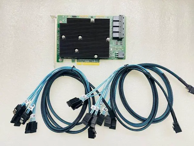 Alt view image 7 of 12 - LSI SAS 9300-16I 12GB/S HBA BUS ADAPTER CARD IT Mode 4*SFF-8643 SATA Cable