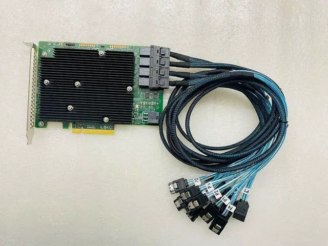 Alt view image 9 of 12 - LSI SAS 9300-16I 12GB/S HBA BUS ADAPTER CARD IT Mode 4*SFF-8643 SATA Cable