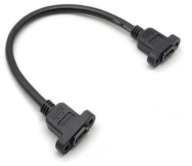 Alt view image 9 of 14 - Vszerda HDMI Female to HDMI Female Data Transfer Cable Adapter High Speed Extension Cable with Screws 30CM