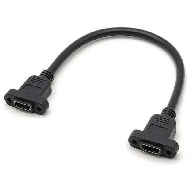Alt view image 8 of 14 - Vszerda HDMI Female to HDMI Female Data Transfer Cable Adapter High Speed Extension Cable with Screws 30CM