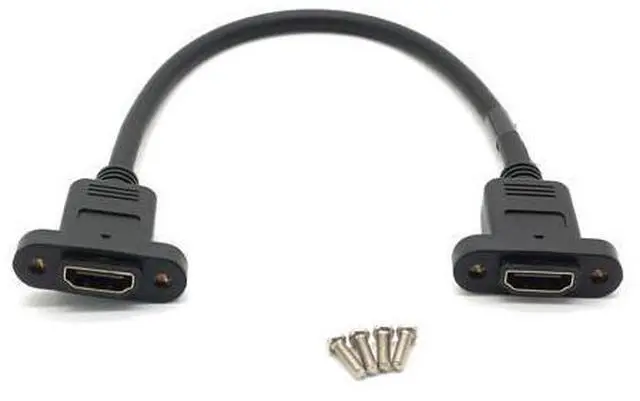 Alt view image 10 of 14 - Vszerda HDMI Female to HDMI Female Data Transfer Cable Adapter High Speed Extension Cable with Screws 30CM