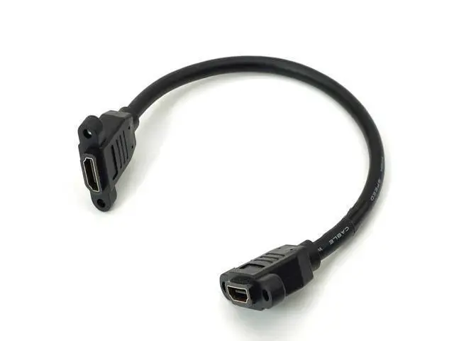 Alt view image 11 of 14 - Vszerda HDMI Female to HDMI Female Data Transfer Cable Adapter High Speed Extension Cable with Screws 30CM