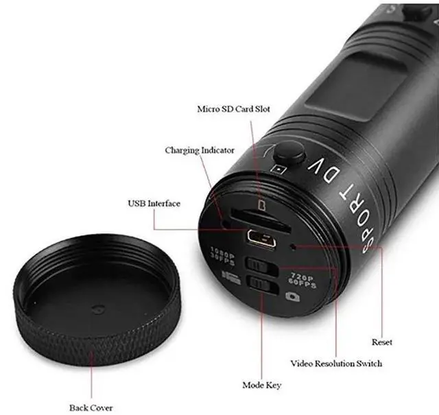 Alt view image 8 of 10 - LAMJAD 2018 Hot Mini F9 HD Sports Camera Bike Motorcycle Helmet Sports Action Camera Video DV Full HD 1080p Sports Camera
