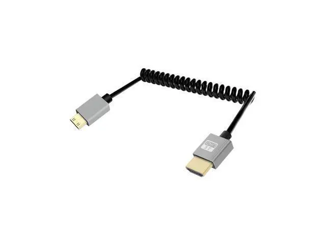 Alt view image 8 of 14 - Vszerda 4K Mini HDMI to HMDI Cable 2.2FT, Coiled HDMI to Mini HDMI Cable, Short HDMI Cable 2.0 4K@120Hz 18Gbps for Camera/Camcorder/HDTV/Tablet