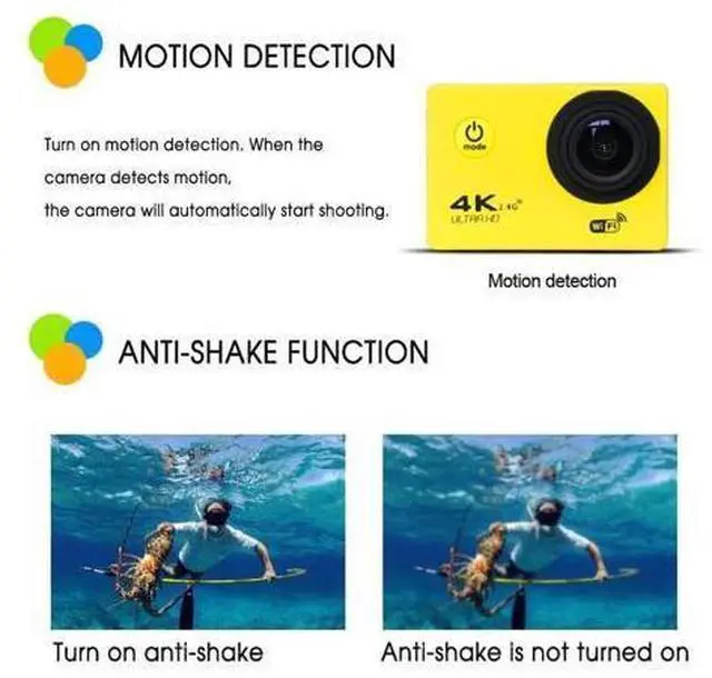 Alt view image 10 of 10 - HD 4K Action Camera wifi Camcorders 16MP 170 go cam 4 K deportiva 2 inch f60 Waterproof Sport Camera pro 1080P 60fps cam