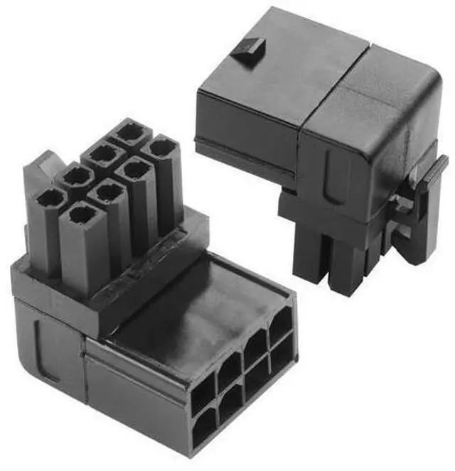 Alt view image 7 of 10 - Vszerda ATX 8-pin Female to 8-pin Male 90-Degree Angle Connector Type A, Desktop PC GPU Graphics Card Power Connector Upward Conversion (Pack of 2)