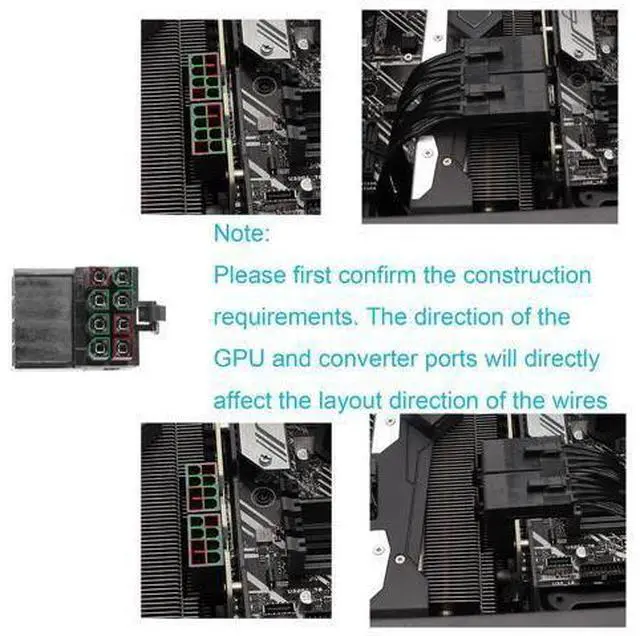 Alt view image 8 of 10 - Vszerda ATX 8-pin Female to 8-pin Male 90-Degree Angle Connector Type A, Desktop PC GPU Graphics Card Power Connector Upward Conversion (Pack of 2)