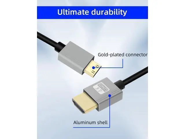 Alt view image 10 of 14 - Vszerda 4K Mini HDMI to HMDI Cable 2.2FT, Coiled HDMI to Mini HDMI Cable, Short HDMI Cable 2.0 4K@120Hz 18Gbps for Camera/Camcorder/HDTV/Tablet