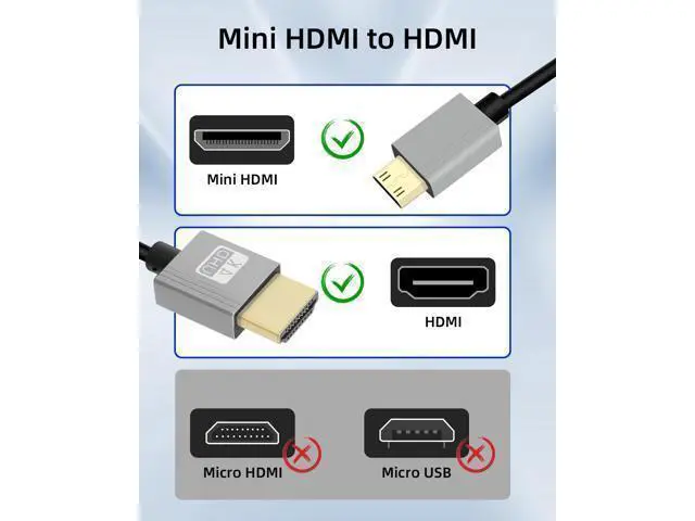 Alt view image 11 of 14 - Vszerda 4K Mini HDMI to HMDI Cable 2.2FT, Coiled HDMI to Mini HDMI Cable, Short HDMI Cable 2.0 4K@120Hz 18Gbps for Camera/Camcorder/HDTV/Tablet