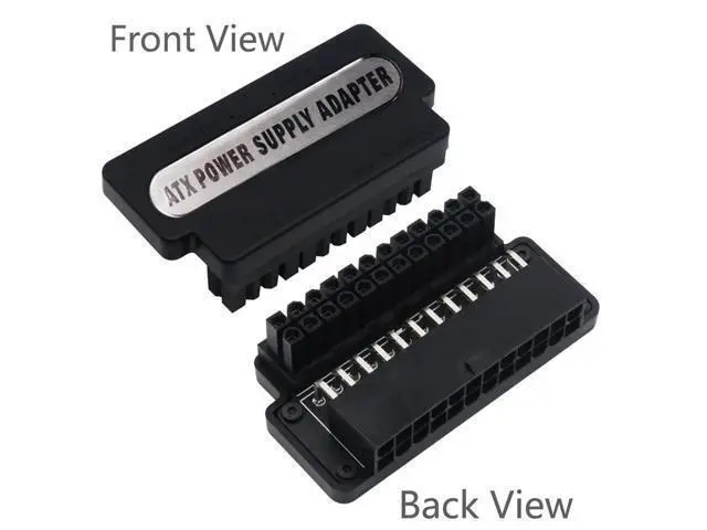 Alt view image 12 of 12 - Vszerda ATX 24-Pin Female to 24 Pin Male 90 Degree Angled Adapter Mainboard Motherboard Power Connectors for Desktop Power Cable PC Power Supply Cable