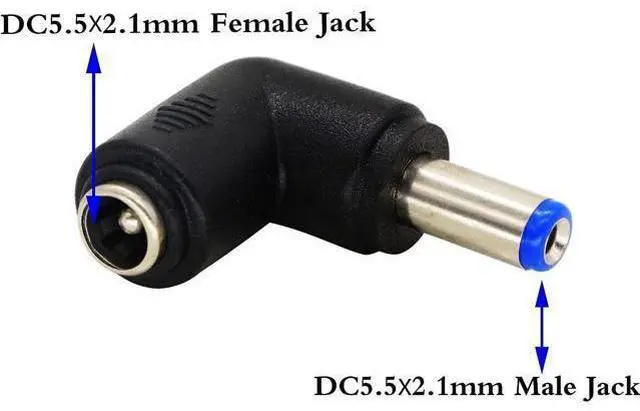 Alt view image 10 of 14 - Vszerda 90 Degree Angle DC5.5x2.1mm Male to Female Adapter 5 Volt DC Barrel Power Jack Charging Cable Connector for Tablet (DC5.5x2.1mm)(2pack)