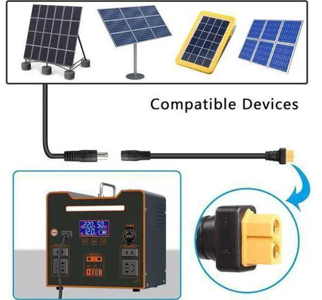 Alt view image 9 of 14 - DC 8mm to XT60 Power Cable 14AWG DC 8mm Female to XT60 Female Adapter Cable for Solar Panel Portable Power Station Solar Generator(1.5M/4.9Ft)
