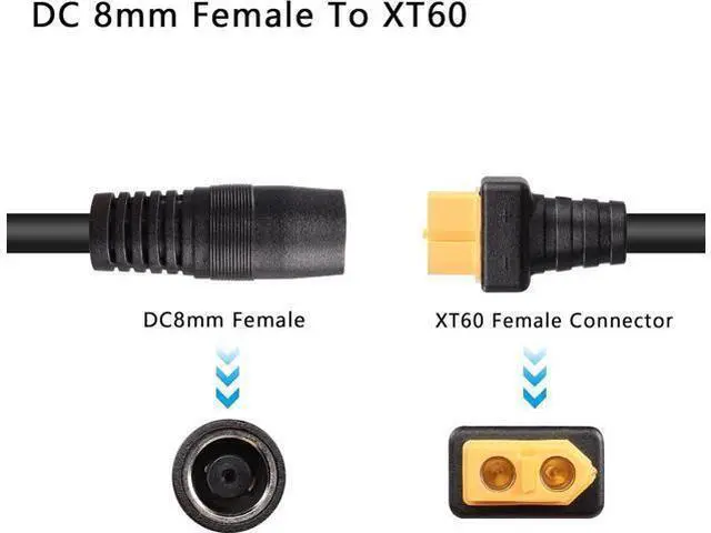 Alt view image 14 of 14 - DC 8mm to XT60 Power Cable 14AWG DC 8mm Female to XT60 Female Adapter Cable for Solar Panel Portable Power Station Solar Generator(1.5M/4.9Ft)