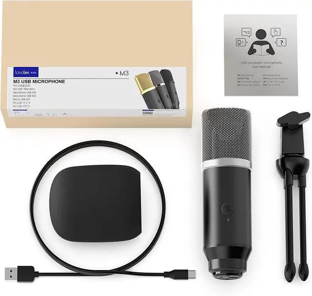 Alt view image 14 of 14 - Lavales Condenser Microphone USB Microphone with Tripod for Streaming, Podcast Vocal Recording Gaming Conference Computer Microphone (Silver)