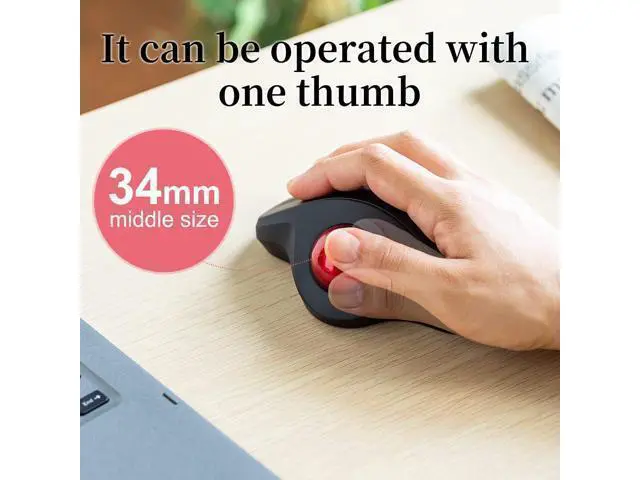 Alt view image 13 of 14 - SANWA Wired Ergonomic Trackball Mouse, Optical Vertical Rollerball Mice, Silent Buttons, 34mm Trackball, 600/800/1200/1600 Adjustable DPI, Compatible with MacBook, Laptop, Computer, Windows, macOS